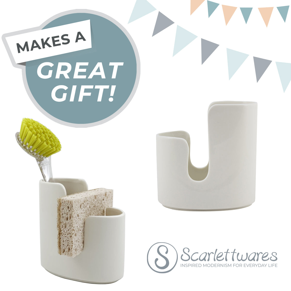 Sponge And Brush Holder Ceramic