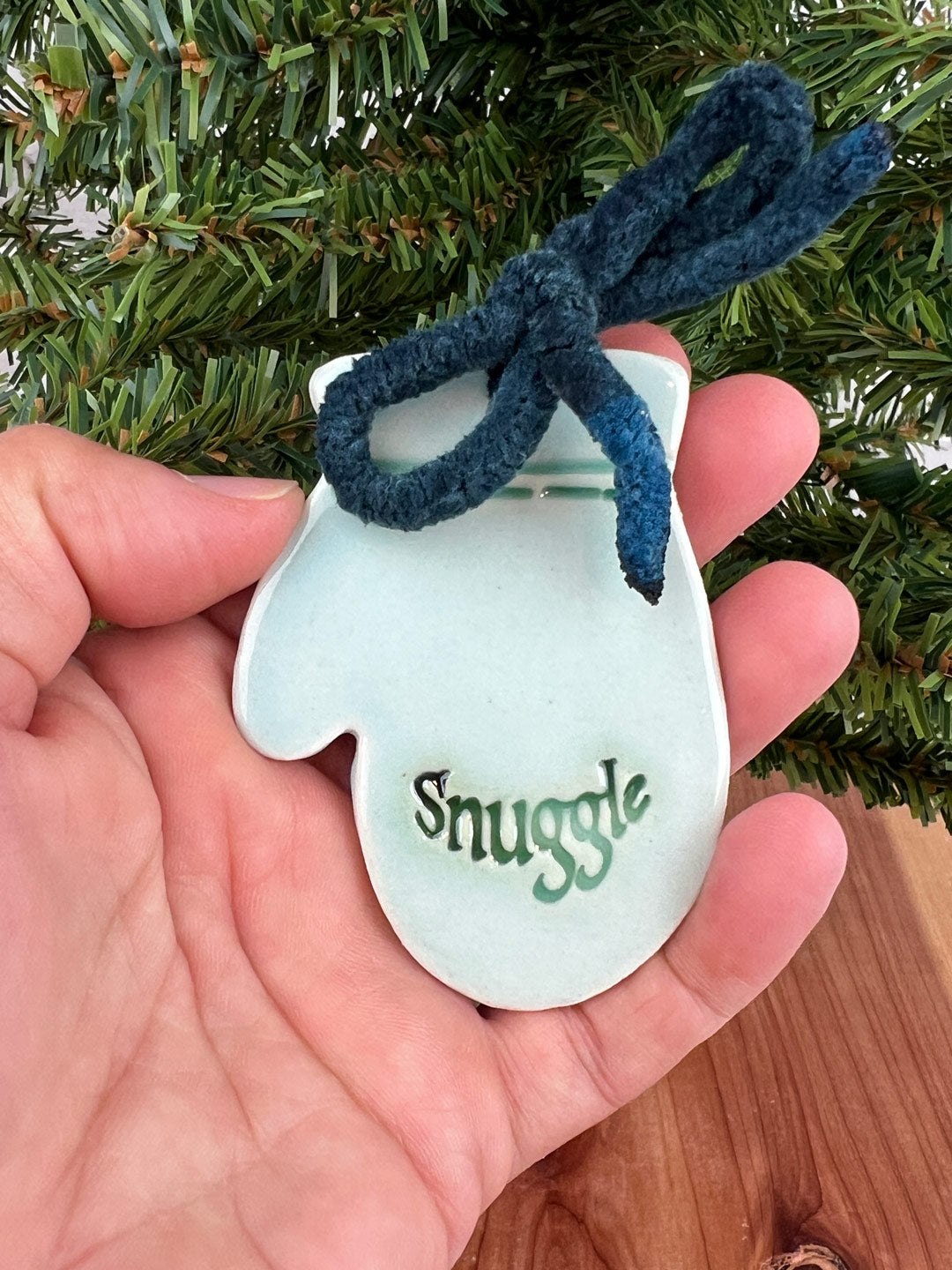 Ceramic MITTEN ORNAMENT