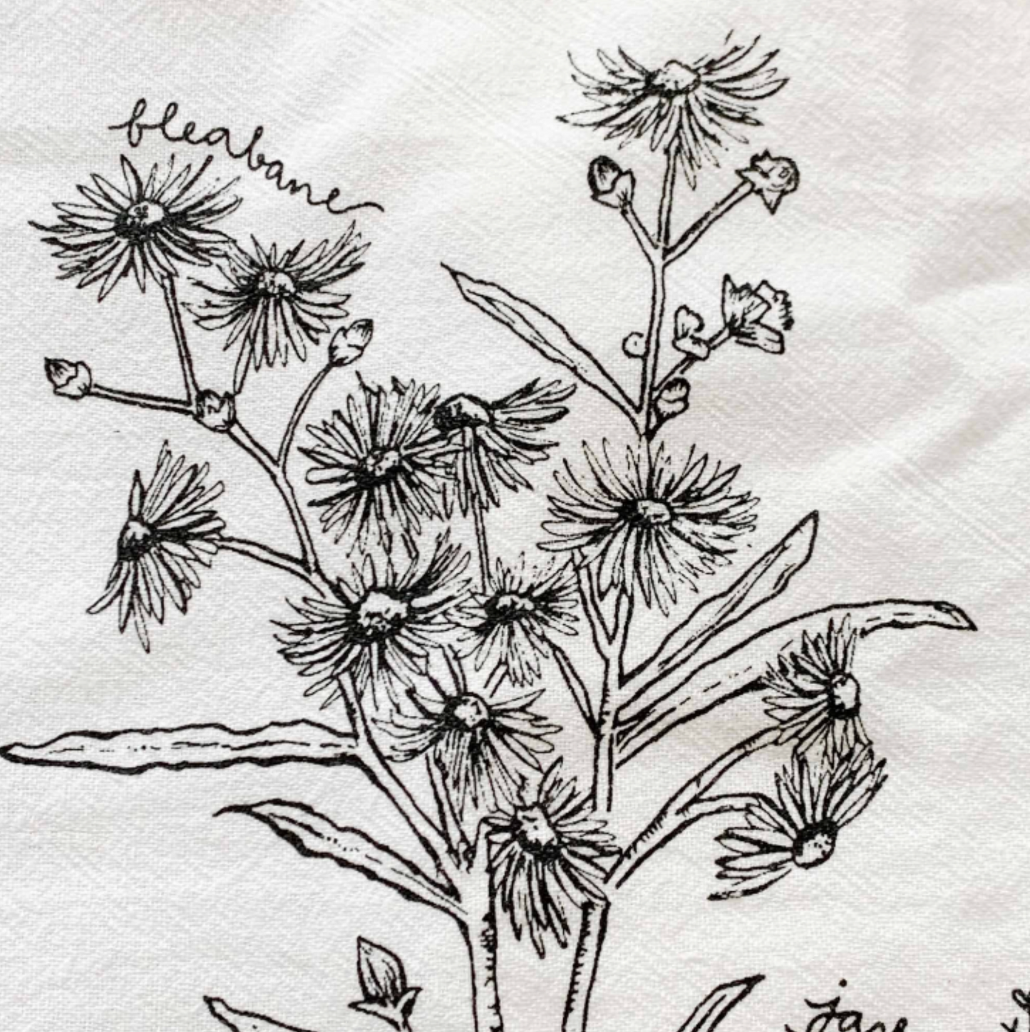 Tea Towel Spring Wildflowers Flour Sack