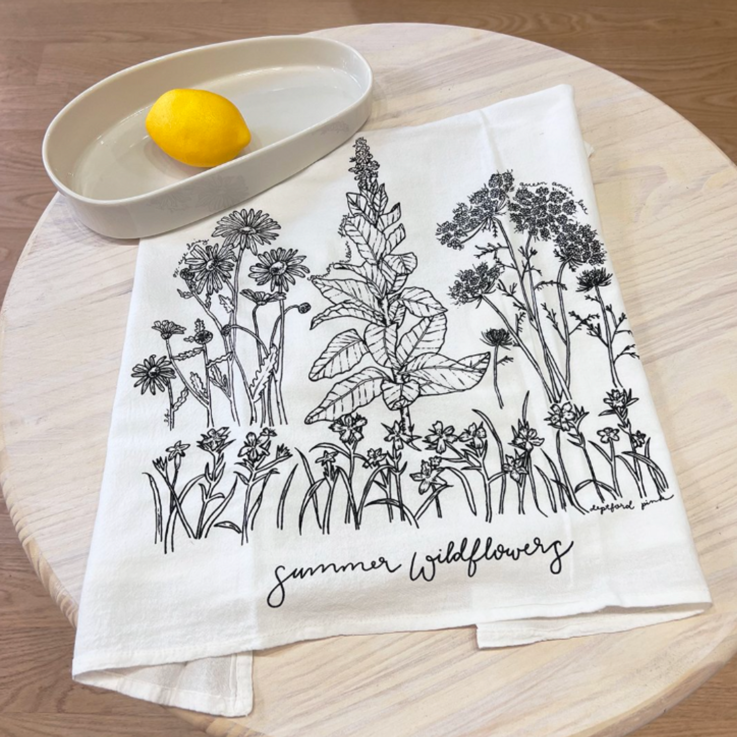 Tea Towel Summer Wildflowers Flour Sack